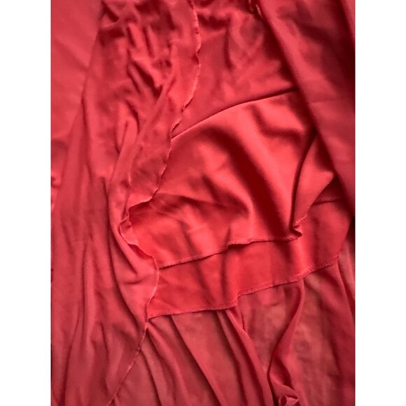 Halter Asymmetrical Ruffled Pink Dress Womens M Y2K Fairy 90s Tiered Barbie art - Picture 9 of 14